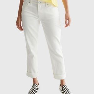 Lucky Brand Mid Rise Sweet Crop White Jeans